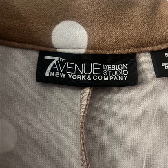 New York & Company Brown Polka Dot Shirt & Skirt Set - Picture 2 of 4